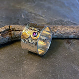Sterling Silver and Brass Butterfly Ring with Choice of Stone