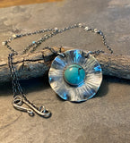 Wester Skies Sterling Silver Turquoise Pendant Cowgirl Jewelry