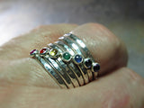 Yoga jewelry chakra rings - The Seven Chakras stacking ring set