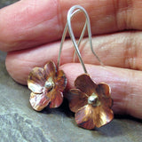 Handmade Copper Flower Earrings - Autumnflower