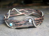 Rustic Copper Bangle - Entwined