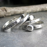 Stacking Pebble Rings, Cairn Rings in Sterling Silver