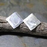 Sterling Silver Stud Earrings - Silver Satin Ready to Ship