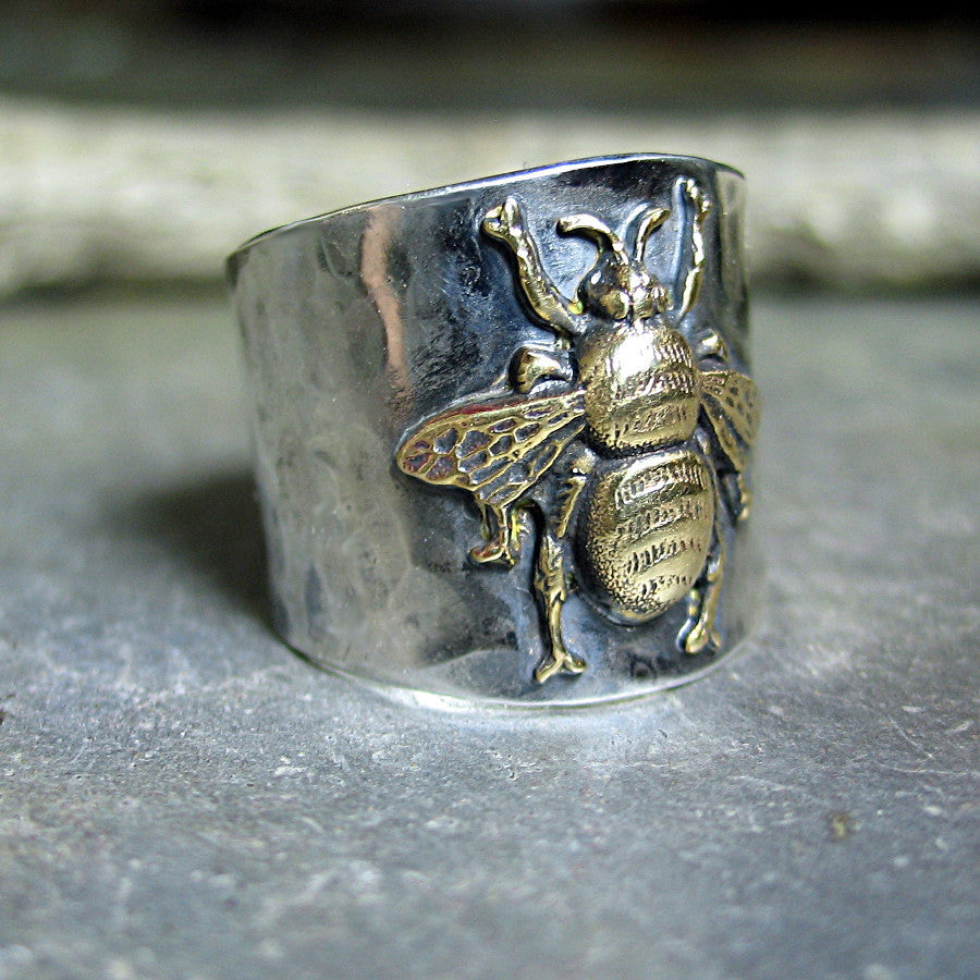 Sterling silver bumble bee ring deals