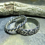 Stacking rings in sterling silver pattern wire - Country Garden