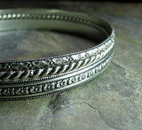 Sterling Silver Pattern Wire Bangles Set of Three - English Garden