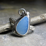 Owyhee Blue Opal Ring in Sterling Silver - La Petit Bleu