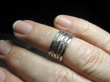 Hammered Sterling Silver Stackable Rings - Organic Skinnies