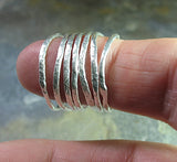 Skinny stacking rings in silver - Summerlight Skinnies Set of 7
