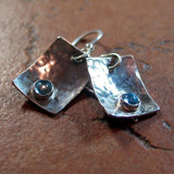 Pink Garnet or Blue Topaz Sterling Silver Dangles - Raspberry Ice and Glacier Blues