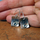 Pink Garnet or Blue Topaz Sterling Silver Dangles - Raspberry Ice and Glacier Blues
