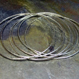 Sterling Silver Hammered Bangle - 1 Skinny Bangle at a Time