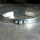 Sterling Silver  Zen Cuff - Three Pebbles