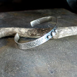 Sterling Silver  Zen Cuff - Three Pebbles