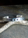 Sterling Silver  Zen Cuff - Three Pebbles