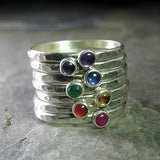 Yoga jewelry chakra rings - The Seven Chakras stacking ring set