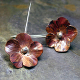 Handmade Copper Flower Earrings - Autumnflower
