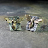 Sterling Silver Stud Earrings - Bee My Honey