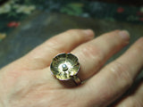 Flower Ring in Sterling Silver and Brass - Sunny Buttercup