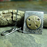 Sand Dollar Pendant in sterling silver and brass - Day at the Beach