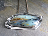 Scenic Peruvian Blue Opal Pendant, One of a Kind, Made to Order