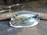 Scenic Peruvian Blue Opal Pendant, One of a Kind, Made to Order