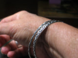 Sterling Silver Pattern Wire Bangle Set of 2 - Dogwood Spring