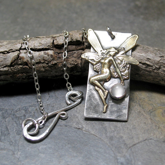 Fairy Pendant with Moonstone - Fairy Moon Dance