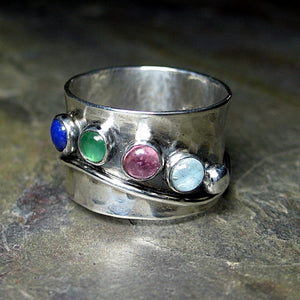 Sterling Silver Mother's Ring with Up to 6 Stones - Family Treasures