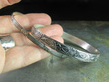 Sterling Silver Pattern Wire Bangle Set of 2 - Garden Gate