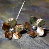 Handmade Brass Flower Earrings - Goldenflower