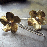 Handmade Brass Flower Earrings - Goldenflower