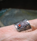 Hamsa Ring in Sterling silver with Gemstone - Blessings of Peace