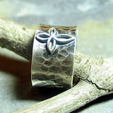 Infinity Cross - Sterling silver wide band ring with cross