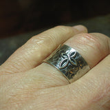 Infinity Cross - Sterling silver wide band ring with cross