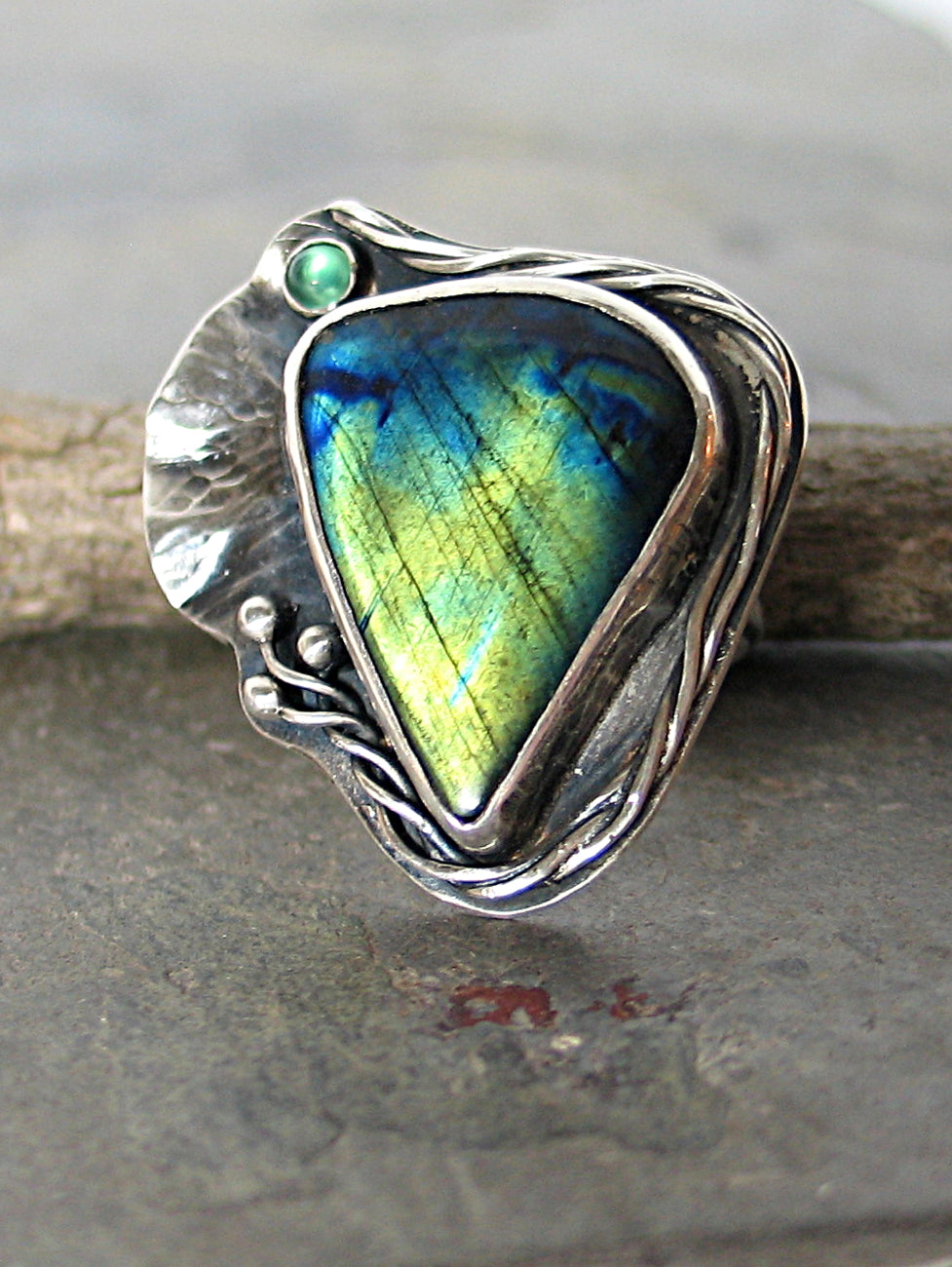 Sterling Silver Labradorite Ring - Light from the Depths