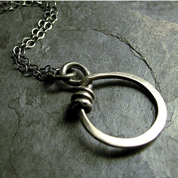 Sterling Silver Circle Pendant - Little Wrapped Oh