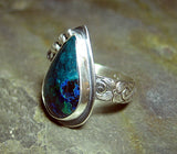 Handmade Chrysocolla with Azurite Malachite Ring - Midnight Forest - SOLD