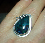 Handmade Chrysocolla with Azurite Malachite Ring - Midnight Forest - SOLD