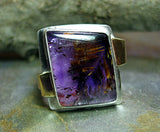 Amethyst with Cacoxenite - custom man's ring