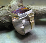 Amethyst with Cacoxenite - custom man's ring