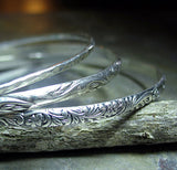 Pattern Wire Bangles in Sterling Silver set of 3 - Noveau Romance