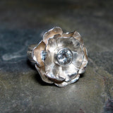 Rose Ring in Sterling Silver with Moissanite - Winter Rose