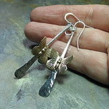 Sterling Silver Butterfly Earrings - On Golden Wings