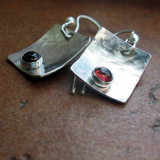 Sterling silver and garnet dangle earrings - Petite Berries