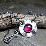 Sterling Silver Lab-created Ruby Necklace - Poppy Fields