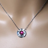 Sterling Silver Lab-created Ruby Necklace - Poppy Fields