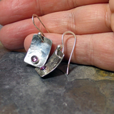 Pink Garnet Sterling Silver Dangles - Raspberry Ice