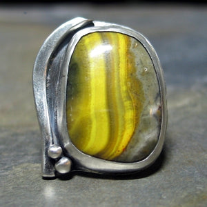 River of the Sun - Bumblebee Jasper artisan ring