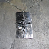 Sterling Silver Cross Pendant - Sacred Rose